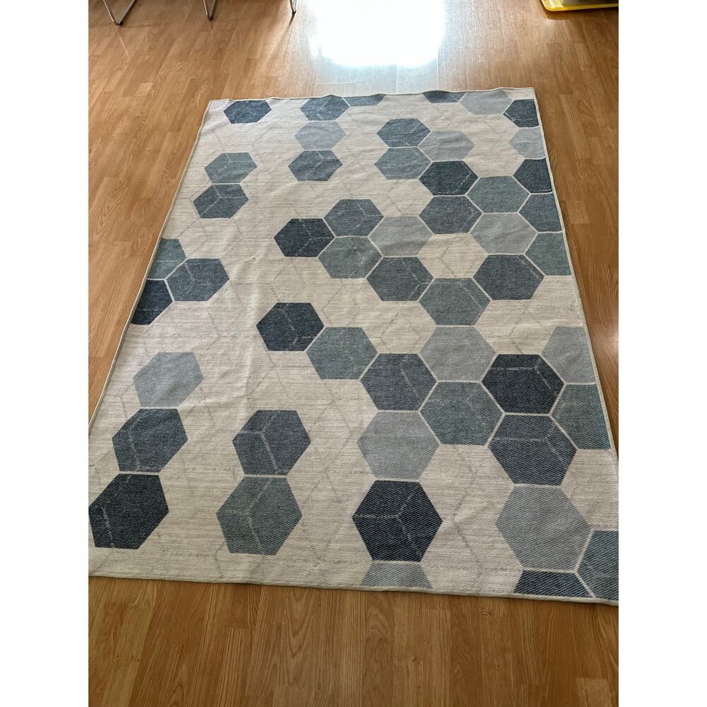 Ruggable Prisma Slate Blue Washable Area Rug, 5x7 - Picture 2 of 5